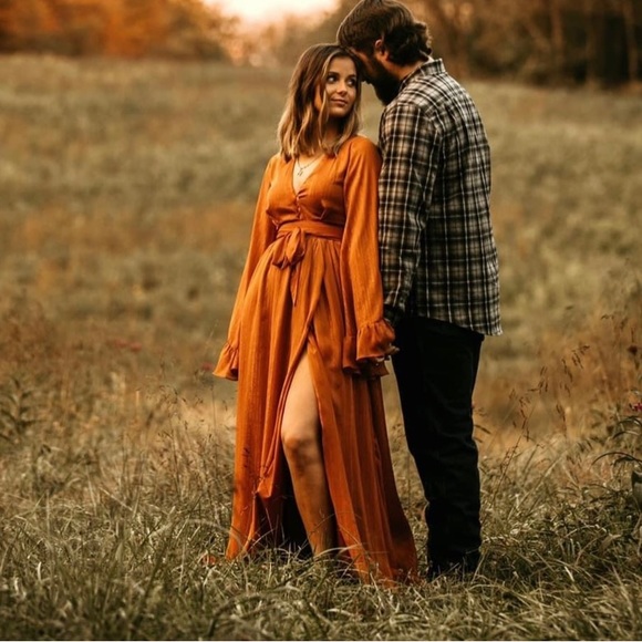 Rust Boho Maxi Dress - Picture 2 of 4